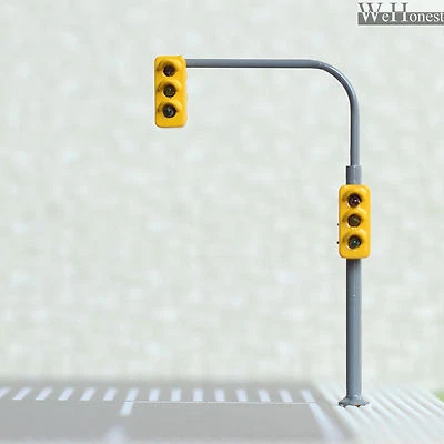 2 x traffic lights HO OO crossing walk model train led street signals #B3C3RHOR - Image 1 of 4