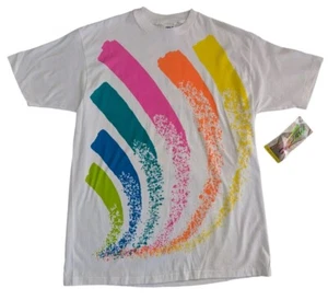 VTG Jacques Moret T Shirt XL Single Stitch Abstract Colorful Brush Strokes NWT - Picture 1 of 10