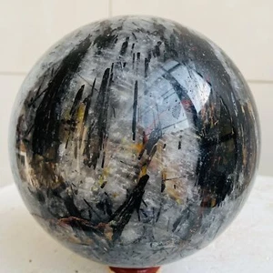 Cristal Turmalina Negro Natural Esfera Cuarzo Cristal Energía 3600g - Imagen 1 de 14