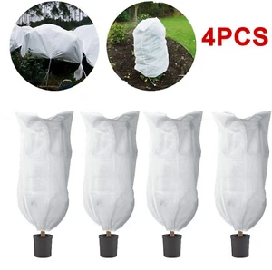 4 Packs Reusable Plant Covers Freeze with Drawstring for Winter Frost Protection - Picture 1 of 8
