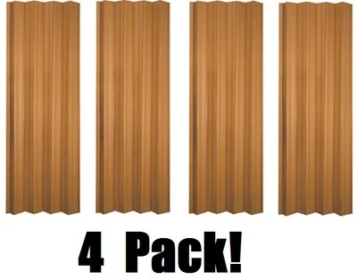 (4) ea LTL Home VS3280KL 32-36" x 80" Oak Finish Folding Accordion Vinyl Doors - Image 1 of 4