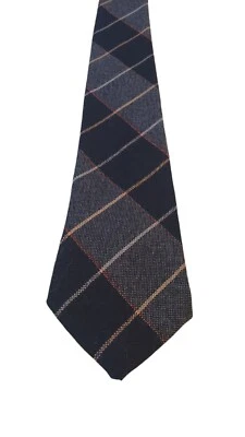 Corbata de cuello a cuadros Cambridge Classics para hombre azul marino 100 % lana de cordero tejida en Escocia Foto 1 de 4