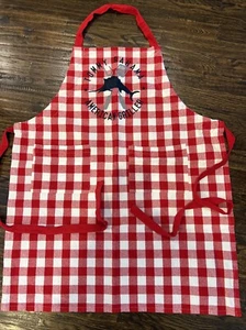 Tommy Bahama Grill Apron Red White Picnic Plaid Marlin Embroidered Fathers Day - Picture 1 of 10