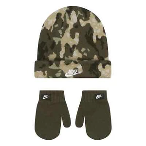 Nike Toddlers Boy's Camo Print Beanie & Mittens Set (7A3098-F84) Size 2/4T - NWT - Picture 1 of 5