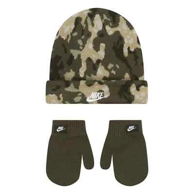 Conjunto de gorro y mitones con estampado de camuflaje Nike para niños pequeños (7A3098-F84) talla 2/4T - Nuevo con etiquetas Foto 1 de 4