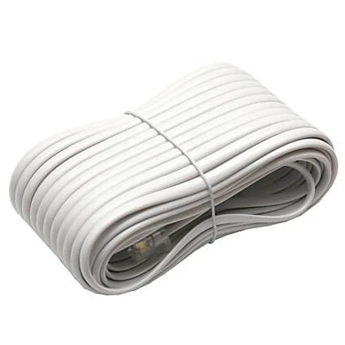 38' ft Telephone Extension Cord Phone Cable W Jacks RJ-11 4 Wire Line White AD10 - Image 1 of 1