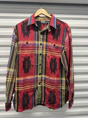Vintage Polo Ralph Lauren Aztec Southwestern Navajo Flannel Large Chinstrap - Image 1 of 4