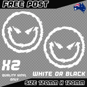 Evil Smiley Face Sticker Decal Vinyl Spotlight For LED 4x4 Scary Window Light - Picture 1 of 3