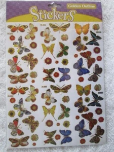 Golden Outline Stickers, Butterflies And Moths, 70+ Stickers - Picture 1 of 6