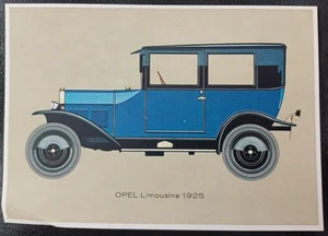 Postcard Vintage 1960s Opel Limousine Oldtimer 1925 Unopened - Picture 1 of 2