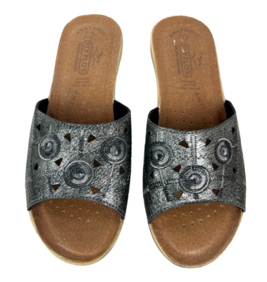 Sandalia Fly Flot Anatómica Italiana Cómoda Cuña Deslizable Talla EUR 37 / US 7 Estaño Foto 1 de 4