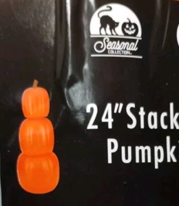 3 pc 24" STACKABLE PUMPKINS Orange durable plastic DIY viral Thanksgiving NEW - Picture 1 of 10