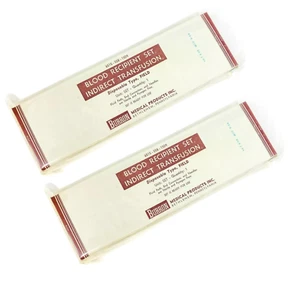 US Military Surgical 6515-558-1509 Disposable Type Blood Recipent Set 1964, 2Pcs - Picture 1 of 4