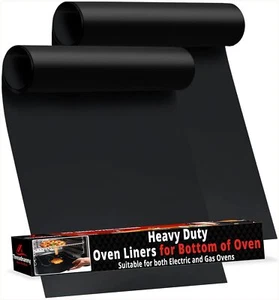 2 Pack Large Thick Heavy Duty Non Stick Teflon Oven Liners Mat 17"x 25" BPA a... - Picture 1 of 5