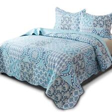 Country-Chic Printed Pre-Washed Quilt Bedding Set - Microfiber Fabric Quilted...
