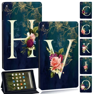 Initial Leather tablet Stand Cover Cases For Amazon Fire 7/HD 8/HD 10/Plus +Pen - Image 1 of 4