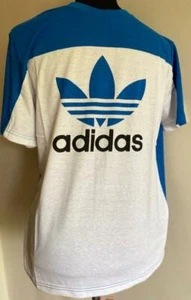 AUTHENTIC Adidas Originals Men's Core Stack T-Shirt Blue / White MEDIUM M SALE - Picture 1 of 3