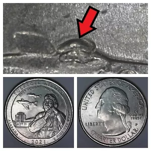 2021-P Tuskegee Airmen Die Chip on Plane Error/Variety Washington Quarter Circ - Bild 1 von 4