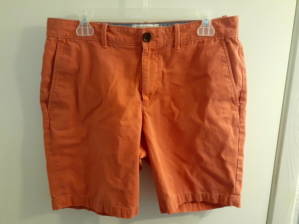 Pantalones Cortos Originales Penguin Para Hombre Cintura 31.5" Coral Frontal Plano Chino Bolsillos Informales  Foto 1 de 4