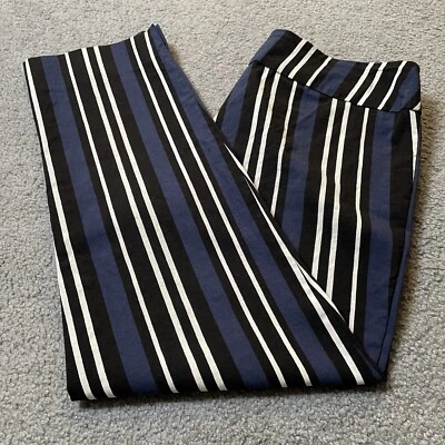Zac & Rachel Women’s Chino Pants Sz 12 Blue White Stripes High Rise Straight Leg - Image 1 of 4
