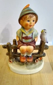 Wayside Harmony Hummel Figurine #111 3/0 TMK-6 Boy on Fence 4-1/4” 1980s - Picture 1 of 9