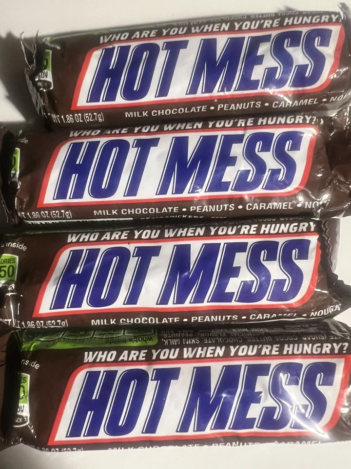 SNICKERS CANDY BARS NOVELTY ONLY “HOT MESS” WRAPPER FOUR PACK! - Image 1 of 1