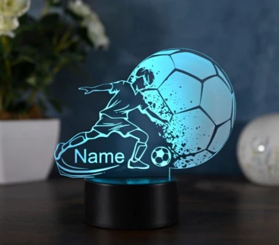 Personalisierte Fußball Geschenk Idee für Fußballer Kinder als Nachtlicht - Bild 1 von 4