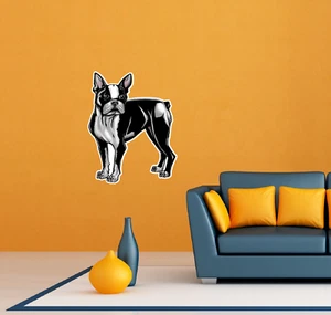 Boston Terrier Head Dog Pet Pets Wall Sticker Room Interior Decor 20"X25" - Picture 1 of 1