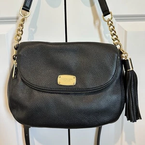 Michael Kors Bedford Black Leather Crossbody & Shoulder Bag - Picture 1 of 6