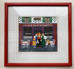 “Laurence” Signed Original Painting 1986 - Paris Cafe Restaurant - Picture 1 of 3