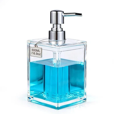 Dispensador de Jabón Acrílico 16.9oz con Bomba para Cocina y Baño, Plato Cuadrado B... Foto 1 de 4