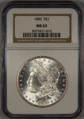 1882 Morgan Silver Dollar NGC MS63 $1 - Image 1 of 3