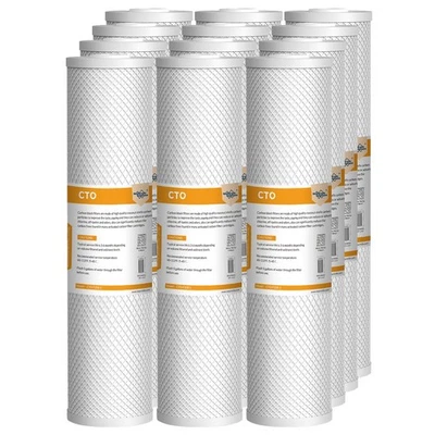 20x4.5" Big Blue CTO Carbon Block Water Filter Whole House Replacement 1-12 Pack - Image 1 of 4
