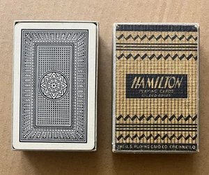 Carte da gioco Hamilton Bridge vintage con score card 1932 - finitura lino - USPCC - Foto 1 di 10