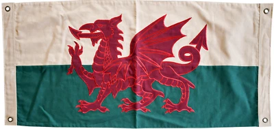 Wales Welsh Dragon Fully Sewn Cotton Flag - 100cm x 50cm - Image 1 of 4