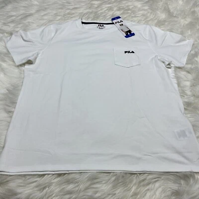 Camiseta blanca de manga corta con logotipo de cuello redondo FILA para mujer talla grande Foto 1 de 4