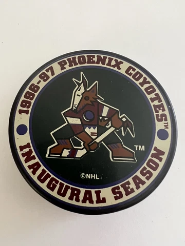Phoenix Coyotes 1996-97 Inaugural Season Hockey Puck Official NHL In Glas Co Cover