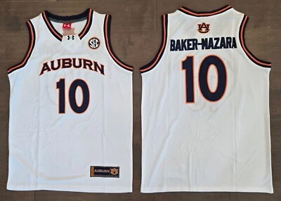 Camiseta de basquete Chad Baker-Mazara #10 Auburn Tigers costurada branca SEC Gameday - Imagem 1 de 3