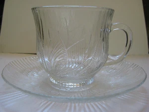 KLARGLAS FLORAL MEDLEY 7 Unzen TASSE 5,7" UNTERTASSE MITTAGESSEN CP 766 GS INDONESIEN - Bild 1 von 10