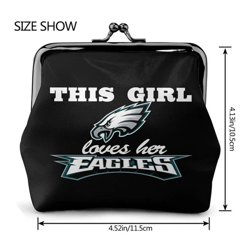 “This Girl Loves Her"Philadelphia Eagles Leather Coin Purse Change Purse Wallet Cover