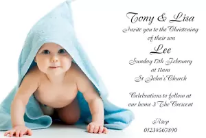 10 Invitaciones Personalizadas para el Día de la Comunión con Foto Propia Bautizo - Imagen 1 de 7