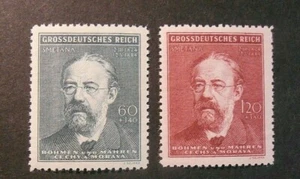GERMANIA ,GERMANY REICH 1944 Boemia /Bohmen & Moravia 60° Smetana 2V.cpl  MNH** - Imagen 1 de 1