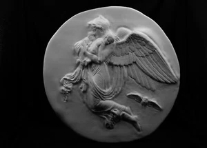 Relieve de diosa griega Nyx - Escultura colgante de pared de 10" | Opción de tamaño | - Imagen 1 de 6