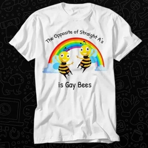 Unisex Tshirt LGBTQ Pride Month Opposite of Straight A’s is Gay Bees Gift - Picture 1 of 4