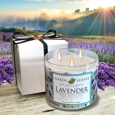 Lavender Soy Candle, Aromatherapy Candles, Natural Soy Wax, Hand-Poured - Image 1 of 4