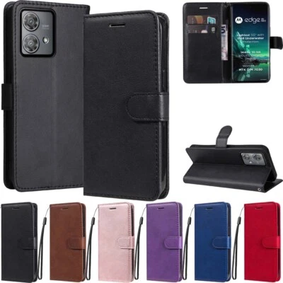 For Motorola Moto Edge 40 Neo G14 G54 G84 Wallet Card Holder Leather Case Cover - Image 1 of 4