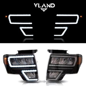 Pair Led Headlights For 2009-2014 Ford F-150 F150 w/ Sequential Front Head Lamps - Bild 1 von 15