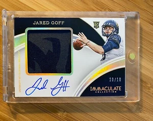 2016 Panini IMMACULATE Jared Goff Rookie Patch Auto RC On-Card Autograph #10/10 - Picture 1 of 3