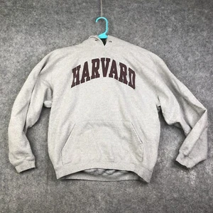 Vintage 80er Harvard Hoodie Größe Erwachsene Medium USA efeugrau Baumwollbörse - Bild 1 von 7