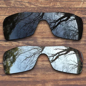 Lentes de repuesto polarizadas KEYTO para Oakley Batwolf negras cromadas y plateadas - Imagen 1 de 3